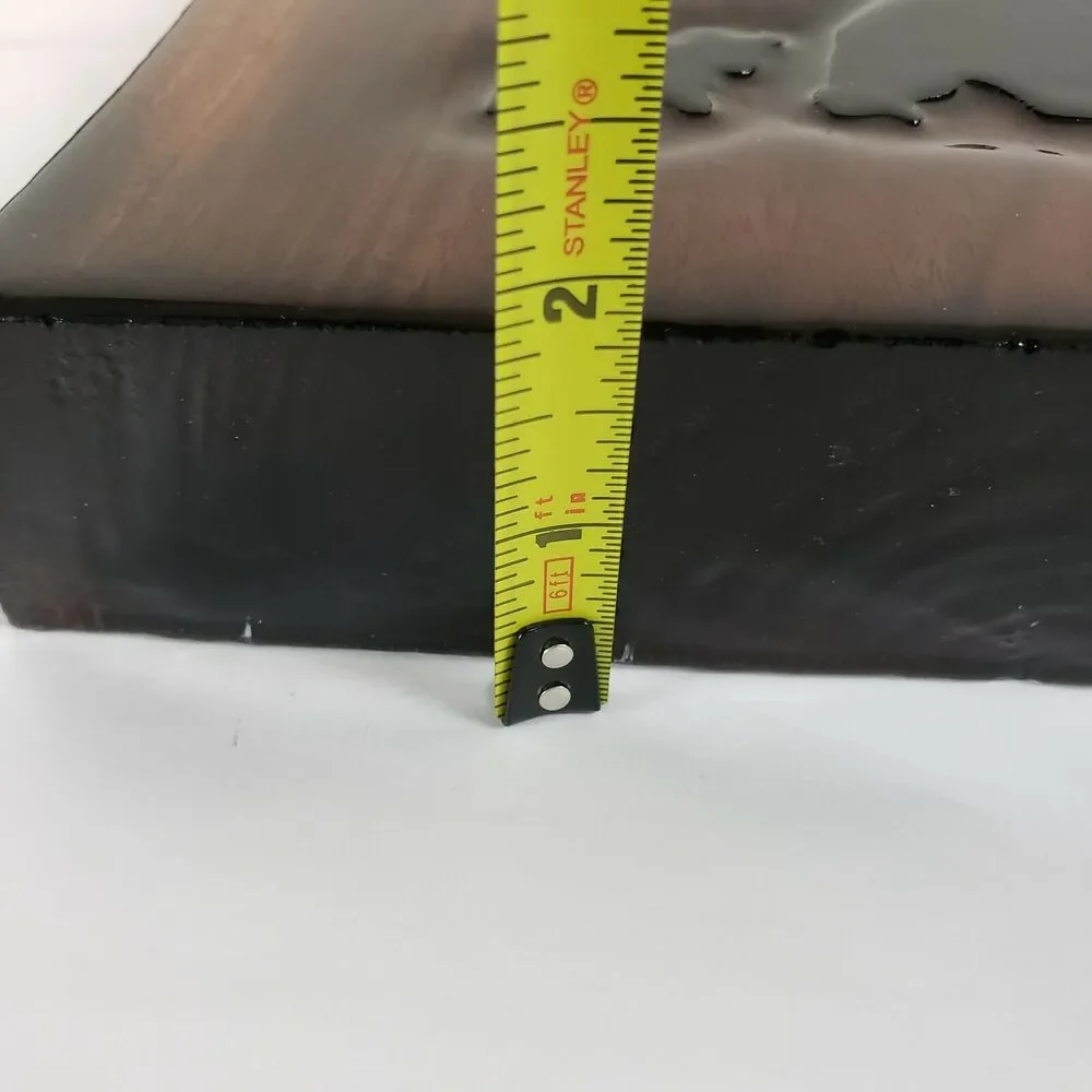 Baylor University Brown Rectangular Handmade Wooden Clock DOESN'T WORK